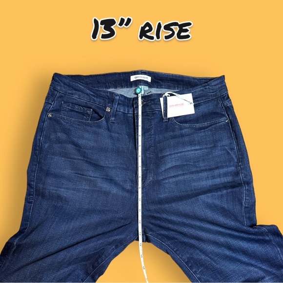 🎉 HP!🎉 NWT Good American “Good Waist” Skinny Jeans in Blue796. Size 18 👖 - Picture 6 of 16